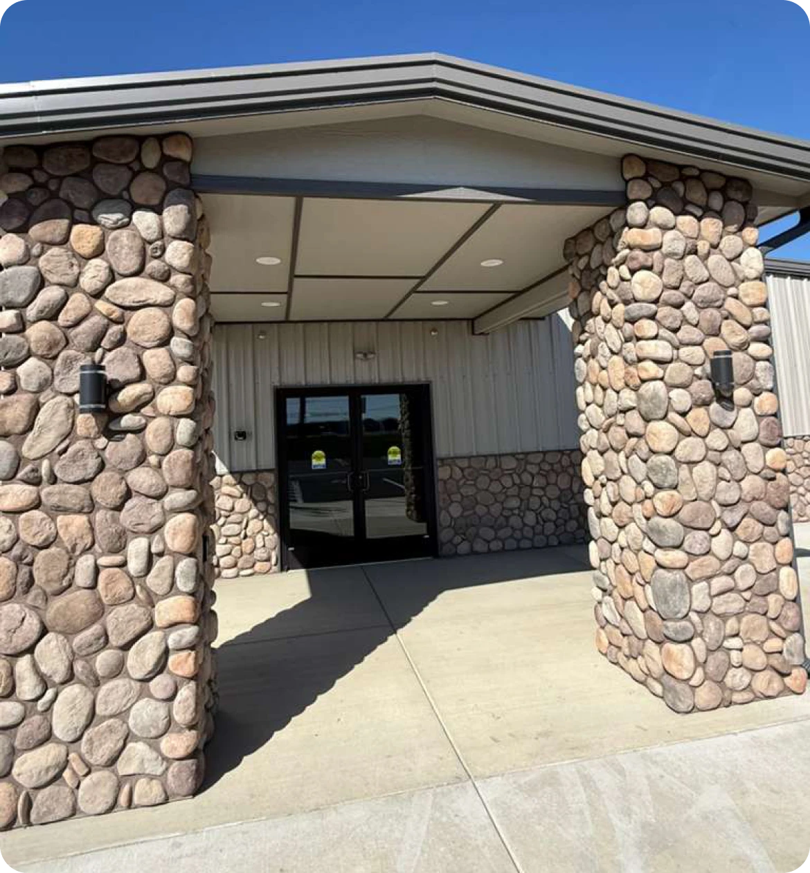 Architectural stone facade entrance